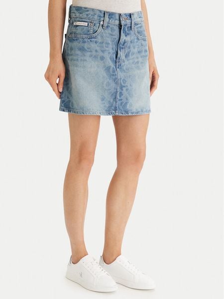 Calvin Klein Jeans Spódnica jeansowa 90S Mini LV147F679G Niebieski Regular Fit. Niebieskie spódnice Calvin Klein Jeans, s, bez wzorów, z jeansu, mini. Za 449,99 zł.