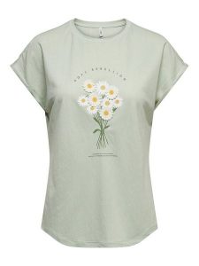 ONLY T-Shirt Jany 15372108 Zielony jasny Regular Fit. Zielone t-shirty ONLY, xs, bez wzorów, z syntetyku, bez kołnierzyka, bez ramiączek. Za 99,99 zł.