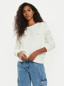Tommy Jeans Sweter Tjw Essential DW0DW18670 Écru Regular Fit. Swetry klasyczne Tommy Jeans, xxs, z bawełny, bez kołnierzyka. Za 289,99 zł.