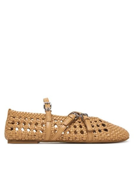 MICHAEL Michael Kors Baleriny Indy Flex 40S6IDFP1L Beżowy. Brązowe balerinki MICHAEL Michael Kors, bez wzorów, ze skóry, bez obcasa, bez zapięcia. Za 485,99 zł.