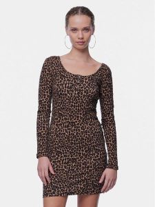 Pieces Sukienka codzienna Kitte 17148389 Brązowy Slim Fit. Brązowe kombinezony Pieces, xxs, bez wzorów, z bawełny, bez kołnierzyka, bez ramiączek. Za 179,99 zł.