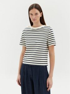 Tommy Hilfiger Bluzka WW0WW42907 Écru Regular Fit. Bluzki TOMMY HILFIGER, s, bez wzorów, z bawełny, bez kołnierzyka, bez ramiączek. Za 149,99 zł.