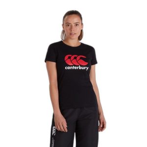 Koszulka z logo dla kobiet Canterbury. Czarne bluzki CANTERBURY, xl, bez wzorów, sportowe, bez kołnierzyka, bez ramiączek. Za 213,00 zł.