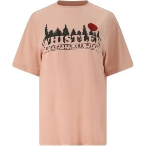 T-shirt damski Whistler Cashew. Czerwone t-shirty WHISTLER, bez wzorów, bez kołnierzyka, bez ramiączek. Za 163,50 zł.