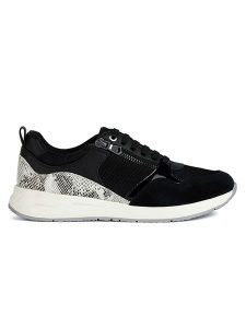 Geox Sneakersy "Dbulmya" w kolorze czarnym ze wzorem rozmiar: 36. Czarne trampki Geox, bez wzorów, ze skóry, bez zapięcia. Za 111,75 zł.