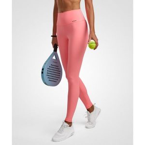 Legginsy do tenisa/padel damskie Smart z kieszenią na piłki. Brązowe legginsy NORDICDOTS, bez wzorów, z elastanu. Za 365,00 zł.