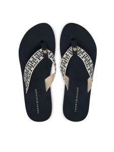 Tommy Hilfiger Japonki Th Corporate Sandal FW0FW09610 Granatowy. Niebieskie klapki TOMMY HILFIGER, bez wzorów, z materiału, bez obcasa. Za 169,99 zł.
