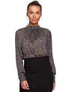 Stylove Bluzka w kolorze czarnym ze wzorem rozmiar: L. Czarne bluzki Stylove, l, bez wzorów, bez kołnierzyka, bez ramiączek. Za 140,53 zł.