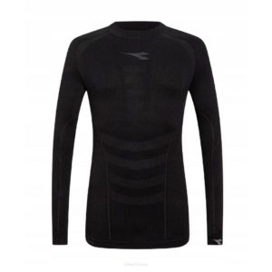 Koszulka kompresyjna Diadora Turtle Neck Stratozero. Czarne koszule nocne Diadora, bez wzorów, bez ramiączek. Za 235,00 zł.