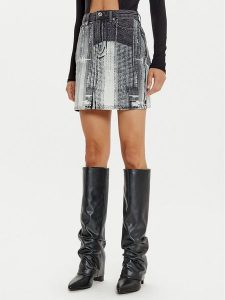 Karl Lagerfeld Jeans Spódnica jeansowa 246J1203 Szary Regular Fit. Szare spódnice Karl Lagerfeld Jeans, xs, bez wzorów, z bawełny. Za 389,99 zł.