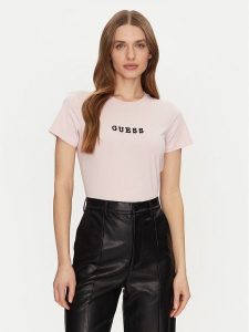 Guess Jeans T-Shirt W5RI54 J1314 Beżowy Regular Fit. Brązowe t-shirty Guess Jeans, xs, z aplikacjami, z bawełny, bez kołnierzyka, bez ramiączek. Za 79,99 zł.