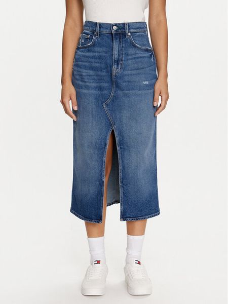 Tommy Jeans Spódnica jeansowa Claire DW0DW18225 Niebieski Regular Fit. Niebieskie spódnice Tommy Jeans, bez wzorów, z bawełny. Za 289,99 zł.