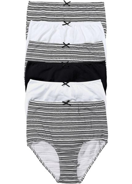 Figi z wysoką talią z miękkiej bawełny (6 par). Niebieskie figi bonprix, bez wzorów, z bawełny. Za 77,99 zł.