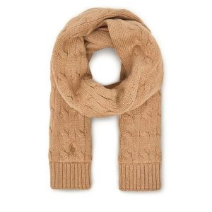 Szalik Polo Ralph Lauren. Brązowe szaliki Polo Ralph Lauren, bez wzorów. Za 289,99 zł.