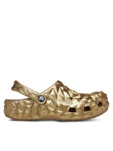 Crocs Klapki Cls Metallic Geometric Clog 210002 Złoty. Żółte klapki Crocs, bez wzorów, z tworzywa sztucznego, bez obcasa. Za 179,99 zł.