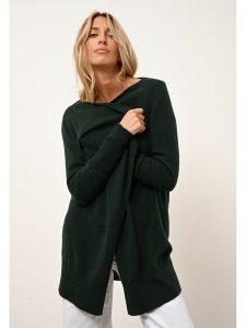 Just Cashmere Kaszmirowy kardigan "Brook" w kolorze ciemnozielonym rozmiar: XXL. Zielone kardigany Just Cashmere, z kaszmiru. Za 523,38 zł.