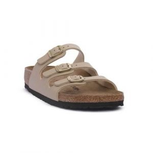 Klapki damskie Birkenstock 1029265. Brązowe klapki Birkenstock, bez wzorów, z materiału, bez obcasa. Za 404,10 zł.