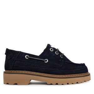 Półbuty Tommy Jeans. Niebieskie półbuty Tommy Jeans, bez wzorów, z jeansu, bez obcasa, na płaskiej podeszwie, bez zapięcia. Za 461,99 zł.