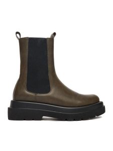 DeeZee Sztyblety 7223-1-OLIVE Zielony. Zielone botki DeeZee, bez wzorów, z materiału, bez obcasa, na płaskiej podeszwie, bez zapięcia. Za 219,99 zł.