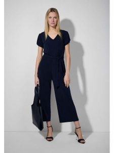 More & More Kombinezon w kolorze granatowym rozmiar: 42. Niebieskie kombinezony More & More, bez wzorów, z tkaniny, bez kołnierzyka, bez ramiączek. Za 184,46 zł.
