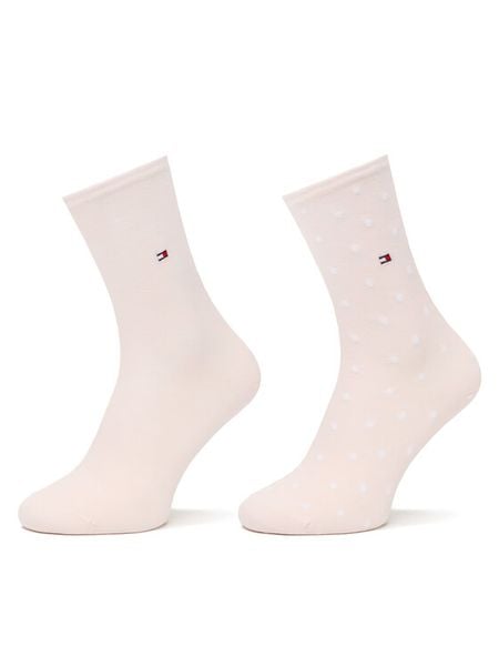 Tommy Hilfiger Skarpety długie 100001493 Różowy. Czerwone skarpetki TOMMY HILFIGER, bez wzorów, z bawełny. Za 49,99 zł.