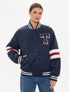 Tommy Jeans Kurtka bomber Letterman DW0DW18306 Granatowy Relaxed Fit. Niebieskie kurtki Tommy Jeans, m, bez wzorów, z jeansu, bez kaptura. Za 529,99 zł.