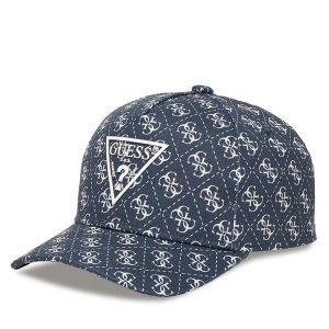 Czapka z daszkiem Guess. Niebieskie czapki Guess, z aplikacjami. Za 119,99 zł.