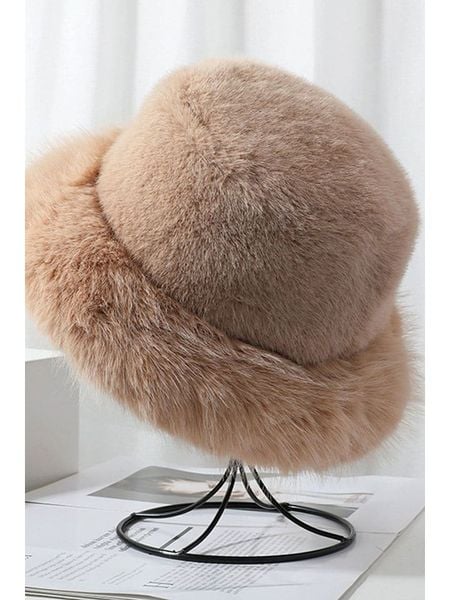 Lucky Bees Kapelusz w kolorze beżowym rozmiar: onesize. Brązowe kapelusze Lucky Bees, bez wzorów, z futra. Za 143,56 zł.