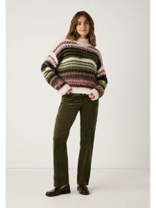 More & More Sweter w kolorze bordowo-kremowo-ciemnozielonym rozmiar: 46. Zielone swetry oversize More & More, bez wzorów, bez ramiączek. Za 166,10 zł.