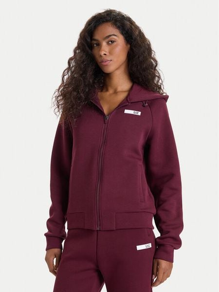 EA7 Emporio Armani Bluza 7W000675 AF13151 M5064 Bordowy Regular Fit. Czerwone bluzy EA7 Emporio Armani, m, bez wzorów, z bawełny, bez kaptura. Za 399,99 zł.