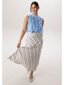 Aniston Spódnica w kolorze beżowo-błękitnym rozmiar: 40. Brązowe spódnice Aniston, bez wzorów, midi. Za 130,99 zł.