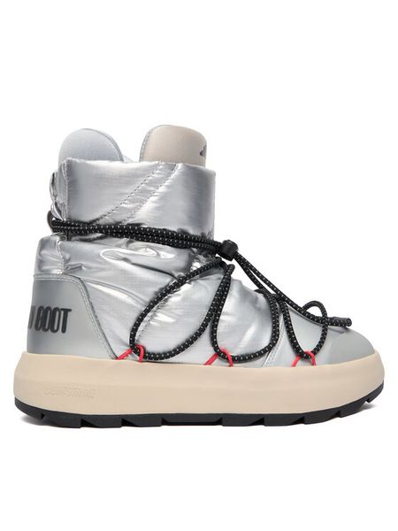 Adidas Śniegowce Moon Boot Ace JQ7849 Srebrny. Szare buty zimowe ADIDAS, z materiału, bez obcasa, bez zapięcia. Za 679,99 zł.