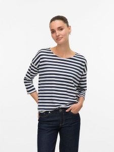 Vero Moda Koszulka w kolorze granatowym rozmiar: M. Niebieskie bluzki Vero Moda, m, bez wzorów, z materiału, bez kołnierzyka, bez ramiączek. Za 70,08 zł.