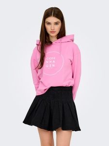 JDY Bluza w kolorze różowym rozmiar: XS. Różowe bluzy JDY, xs, bez wzorów, z bawełny, z kapturem. Za 87,81 zł.