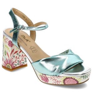 Niebieskie Sandały S.Barski Eleganckie Obuwie Damskie Na Słupku. Niebieskie sandały S.BARSKI, bez wzorów, bez obcasa, na obcasie, bez zapięcia. Za 259,00 zł.