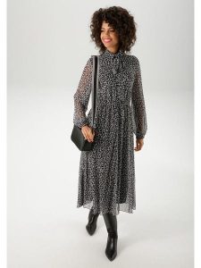 Aniston Sukienka w kolorze szaro-czarnym rozmiar: 40. Czarne sukienki Aniston, bez wzorów, bez kołnierzyka, bez ramiączek, maxi. Za 95,99 zł.