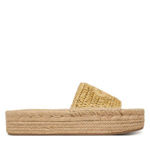 Espadryle Calvin Klein. Brązowe espadryle Calvin Klein, bez wzorów, bez obcasa. Za 449,99 zł.