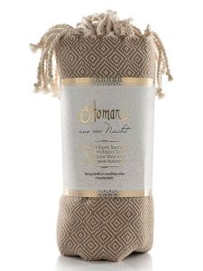 Ottoman Chusta hammam "Raute" w kolorze jasnobrązowym - 170 x 80 cm rozmiar: onesize. Brązowe apaszki i chusty Ottoman, bez wzorów, z bawełny. Za 74,28 zł.