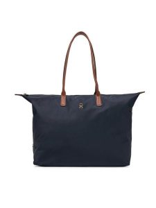 Tommy Hilfiger Torebka Popette Maxi Tote AW0AW17996 Granatowy. Niebieskie torebki klasyczne TOMMY HILFIGER, bez wzorów, ze skóry, bez dodatków. Za 399,99 zł.