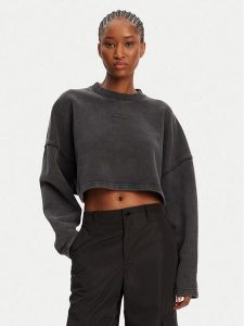 HUGO Bluza Derissa_B 50545035 Czarny Relaxed Fit. Czarne bluzy Hugo, s, bez wzorów, z bawełny, bez kaptura. Za 309,99 zł.