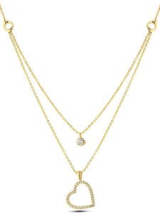 Atelier MIU Pozłacany naszyjnik z zawieszkami - dł. 45 cm rozmiar: onesize. Żółte naszyjniki Atelier MIU, z cyrkonią, pozłacane. Za 41,45 zł.