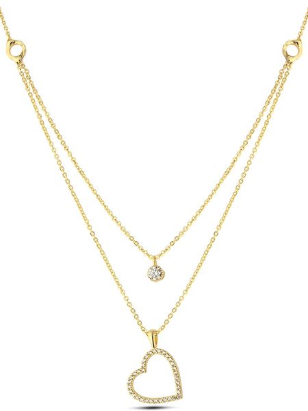 Atelier MIU Pozłacany naszyjnik z zawieszkami - dł. 45 cm rozmiar: onesize. Żółte naszyjniki Atelier MIU, z cyrkonią, pozłacane. Za 41,45 zł.