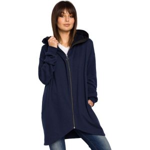 Granatowa Bluza Asymetryczna z Kapturem. Bluzy marki 4f. Za 149,90 zł.