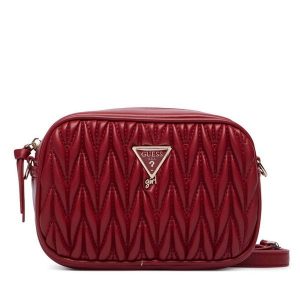 Torebka Guess. Czerwone listonoszki Guess, z aplikacjami, bez dodatków. Za 264,99 zł.