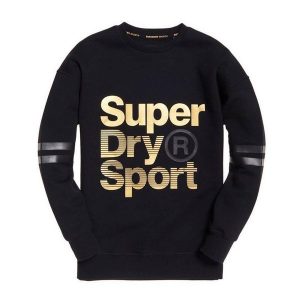 Bluza sportowa damska Superdry Gym Tech. Czarne bluzy Superdry, m, bez wzorów, z bawełny, bez kaptura. Za 228,00 zł.