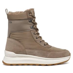 Śniegowce Geox. Brązowe buty zimowe Geox, bez obcasa, bez zapięcia. Za 759,99 zł.