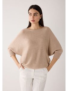 More & More Sweter w kolorze jasnobrązowym rozmiar: 36. Brązowe swetry oversize More & More, bez wzorów, bez ramiączek. Za 208,99 zł.