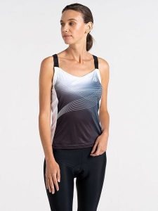 Dare 2b Top kolarski "AEP Stimulus" w kolorze czarno-białym rozmiar: 42. Białe topy Dare 2b, bez wzorów, z materiału, bez kołnierzyka, bez ramiączek. Za 91,95 zł.