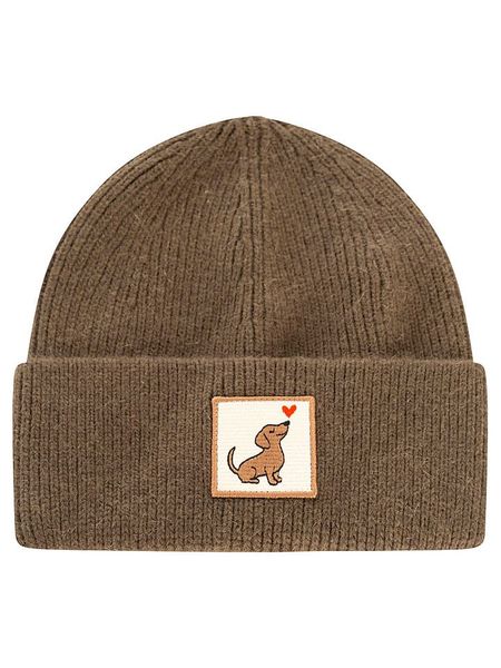 Zwillingsherz Czapka "Dachshund" w kolorze khaki rozmiar: onesize. Brązowe czapki Zwillingsherz, bez wzorów, z materiału. Za 149,95 zł.
