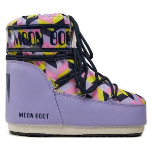 Śniegowce Moon Boot. Fioletowe buty zimowe Moon Boot, bez obcasa, bez zapięcia. Za 689,99 zł.